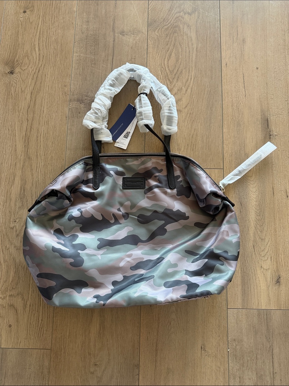 NEW Rebecca Minkoff Camo Washed Nylon Tote Bag - Green Camo - Picture 3 of 14